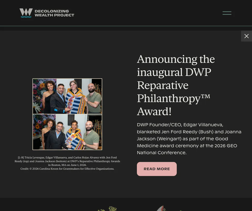 Captura de Decolonizing Wealth Project
